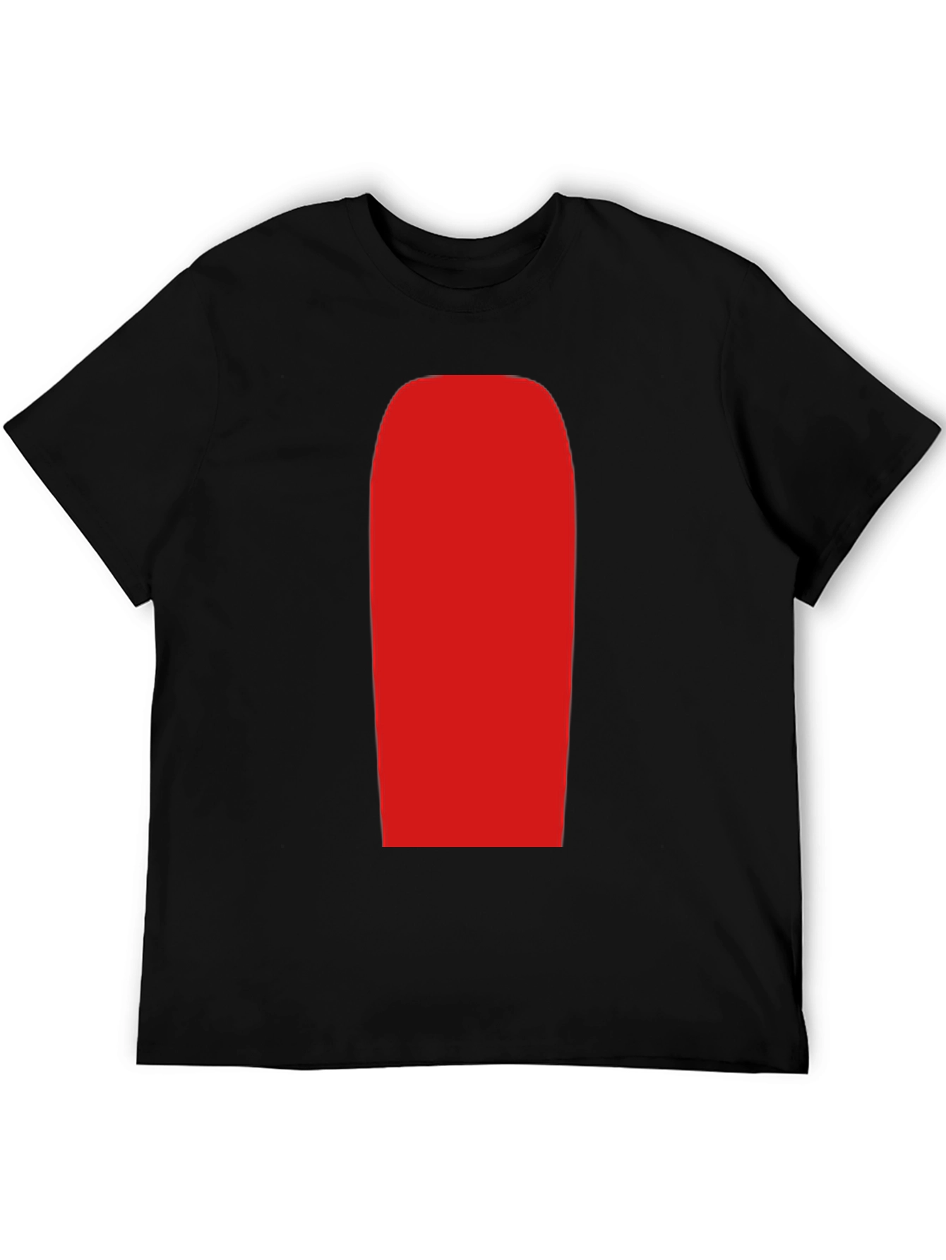 Mens Black T-Shirt with Red Rectangle Graphic