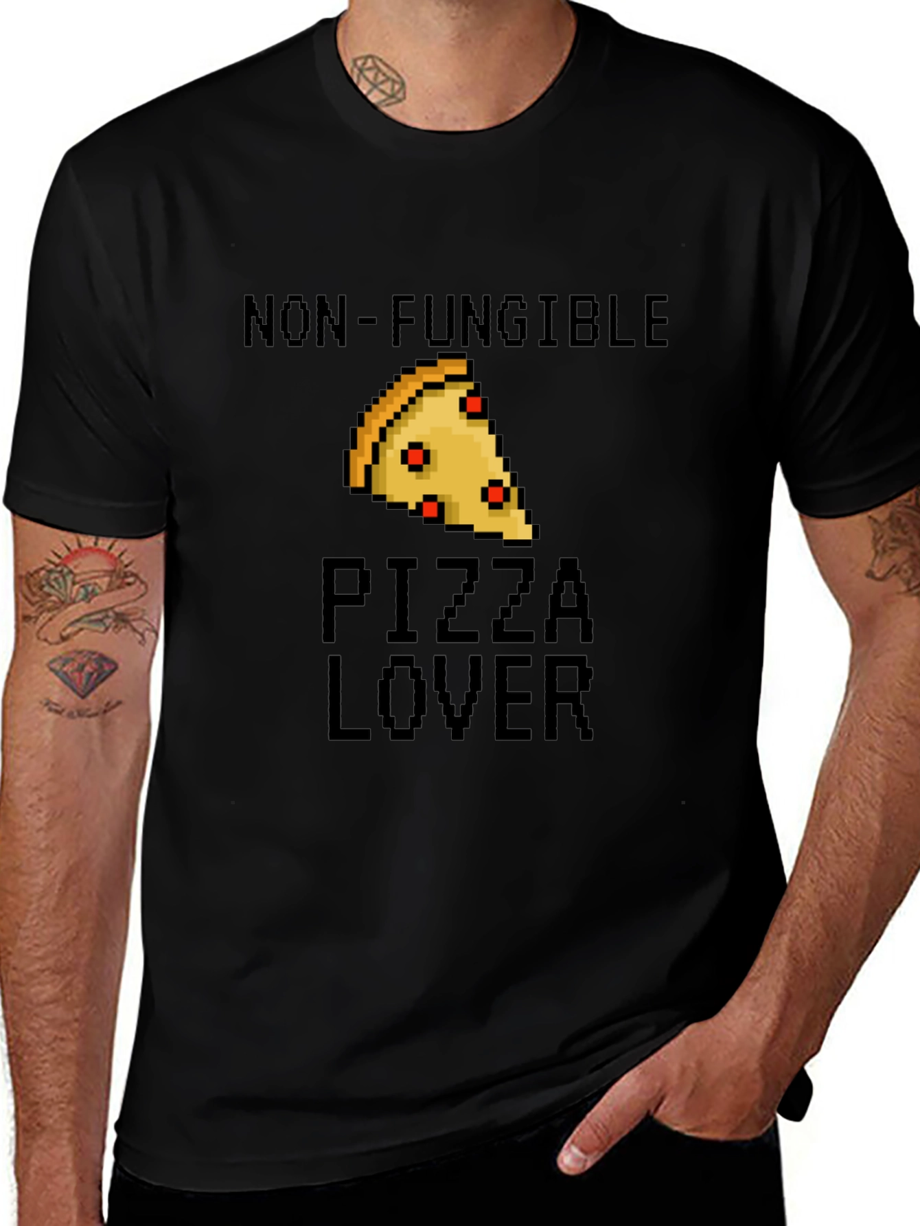 Non-Fungible Pizza Lover Black T-Shirt