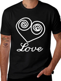 Love Heart Graphic Tee - Stylish Black T-Shirt
