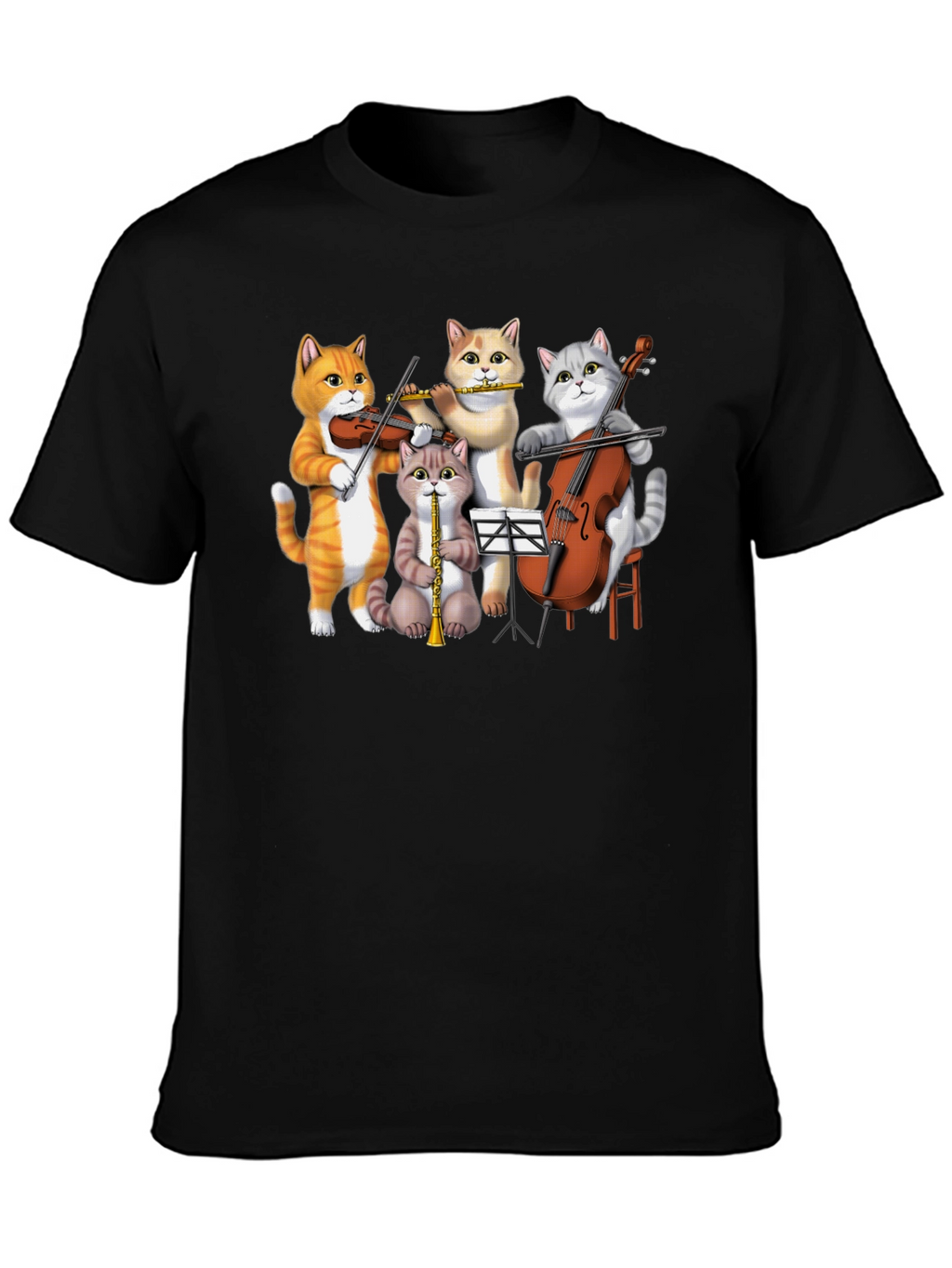 Cat Orchestra T-Shirt: Musical Felines Tee