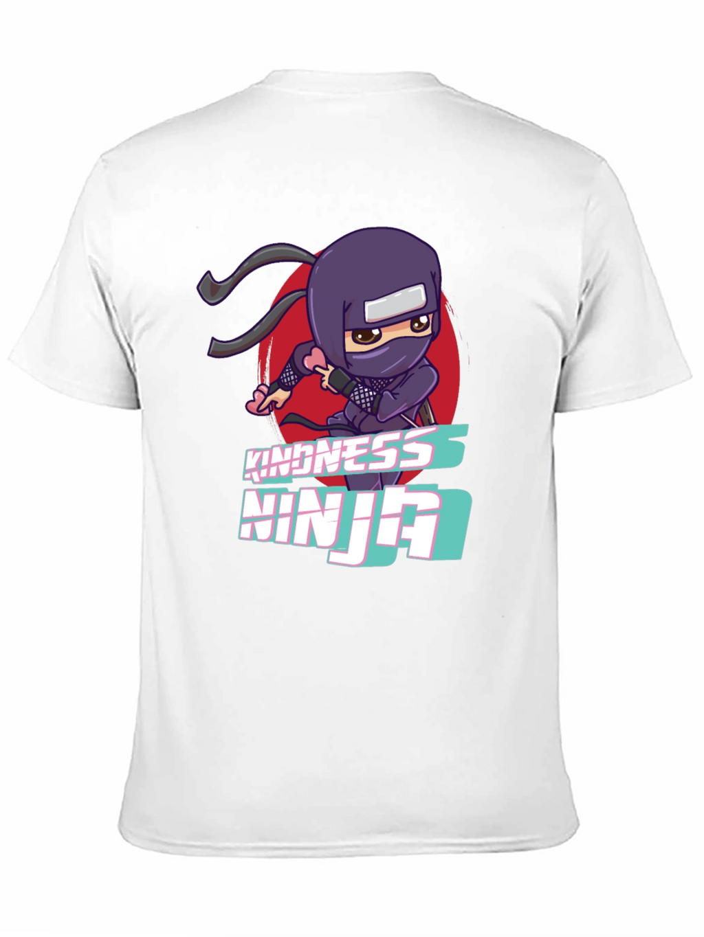 Kindness Ninja Black T-Shirt - Cute Cartoon Design