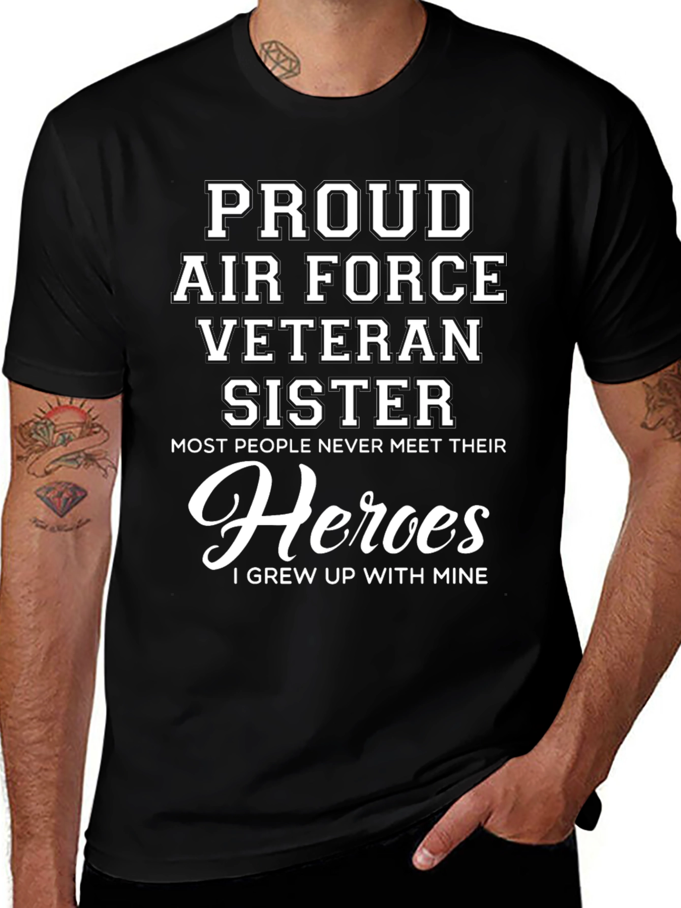 Proud Air Force Veteran Sister Graphic T-Shirt