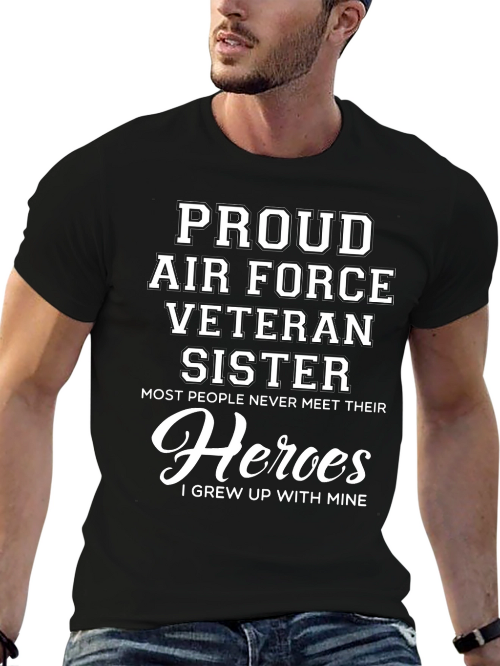 Proud Air Force Veteran Sister Graphic T-Shirt