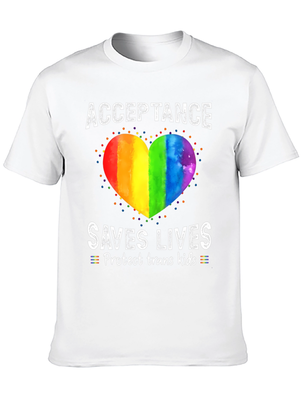Acceptance Saves Lives Rainbow Heart T-Shirt