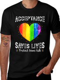 Acceptance Saves Lives Rainbow Heart T-Shirt