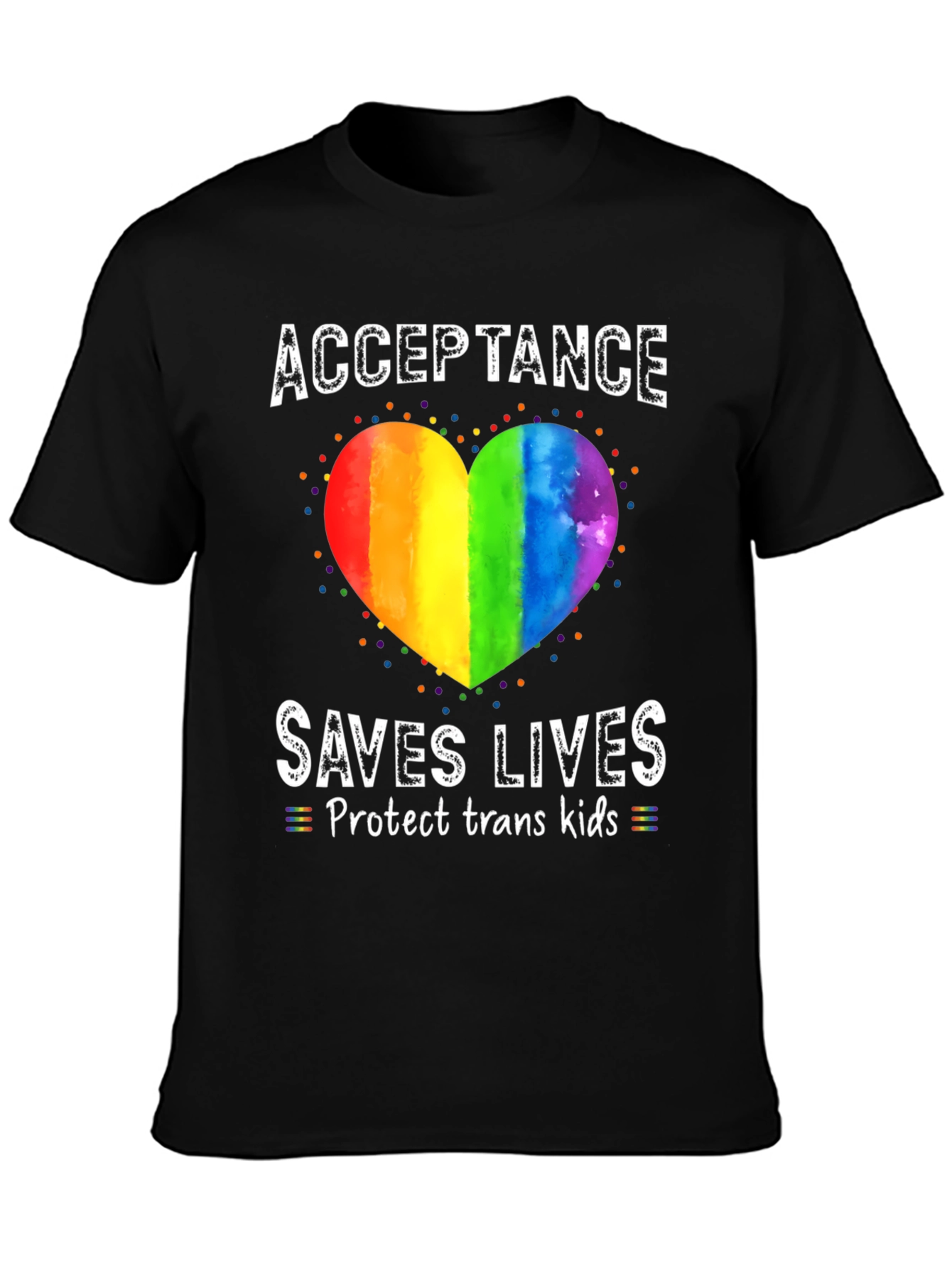 Acceptance Saves Lives Rainbow Heart T-Shirt