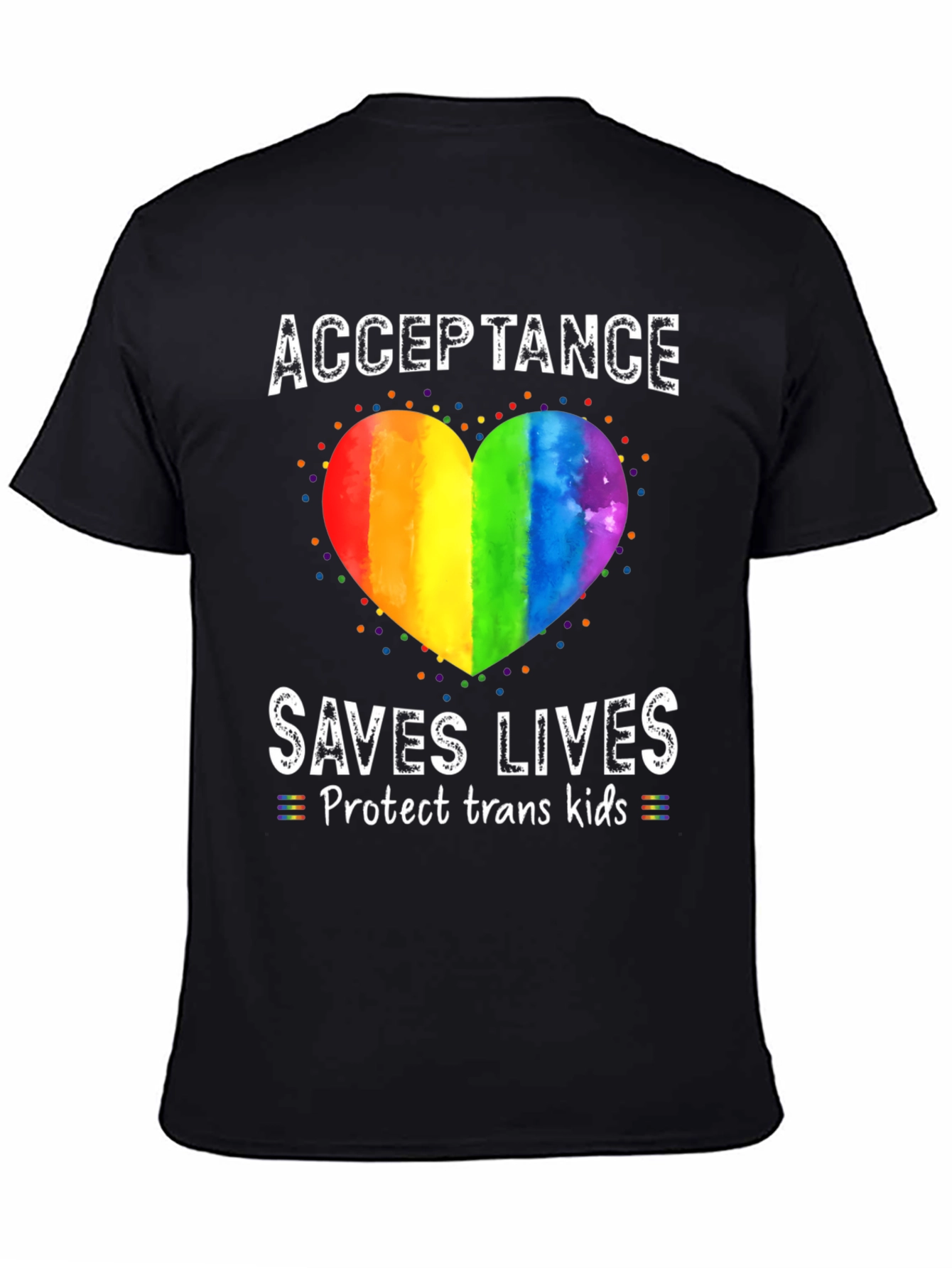 Acceptance Saves Lives Rainbow Heart T-Shirt