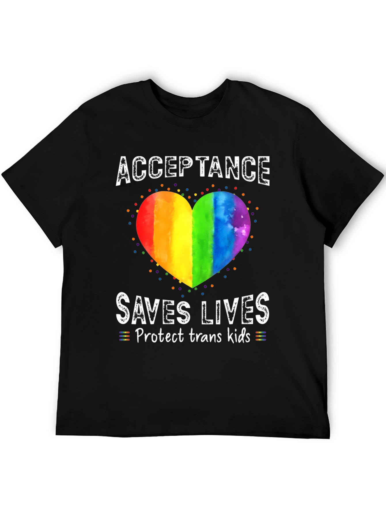 Acceptance Saves Lives Rainbow Heart T-Shirt