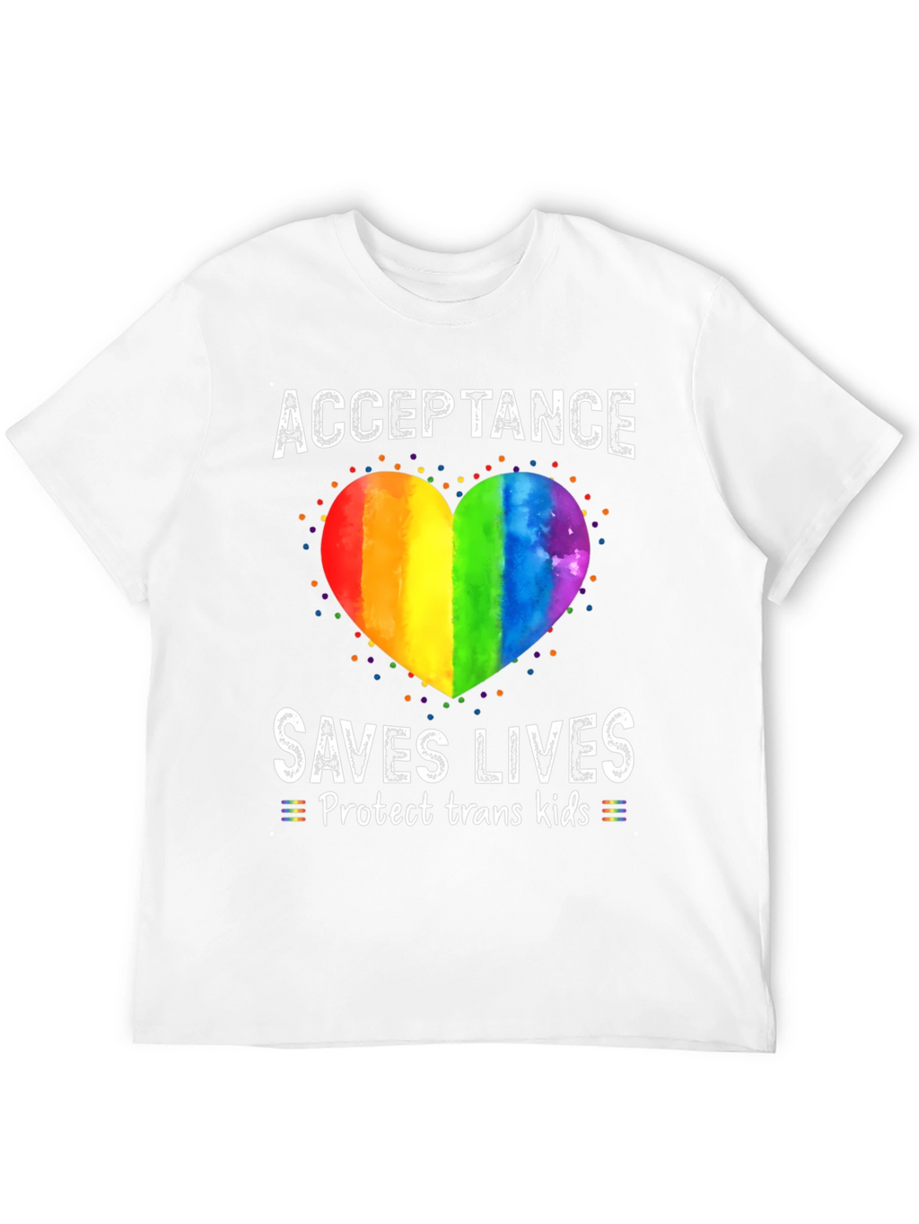 Acceptance Saves Lives Rainbow Heart T-Shirt
