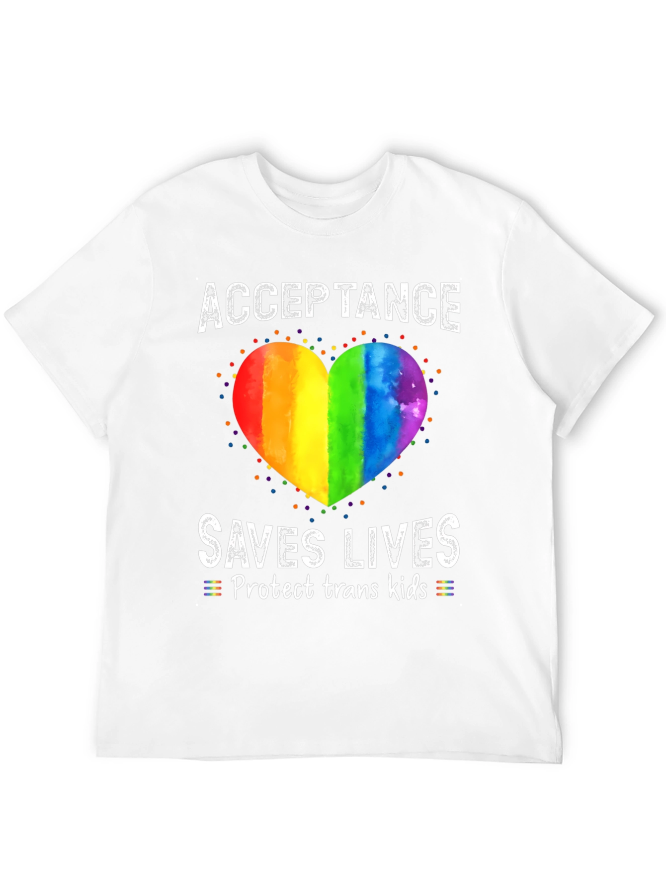 Acceptance Saves Lives Rainbow Heart T-Shirt
