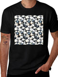 Pebble Print Black Casual Tee