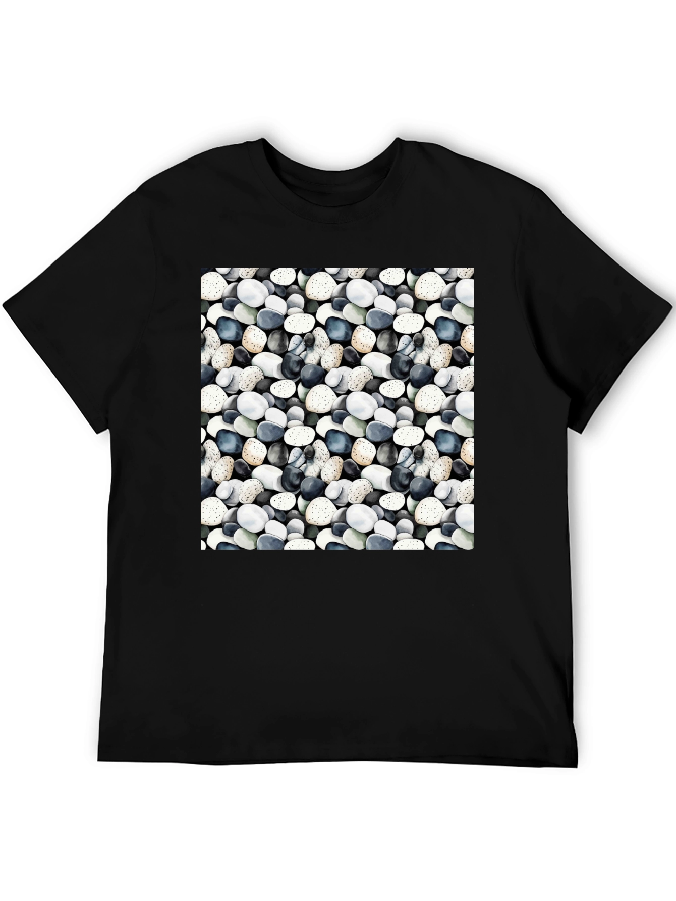 Pebble Print Black Casual Tee