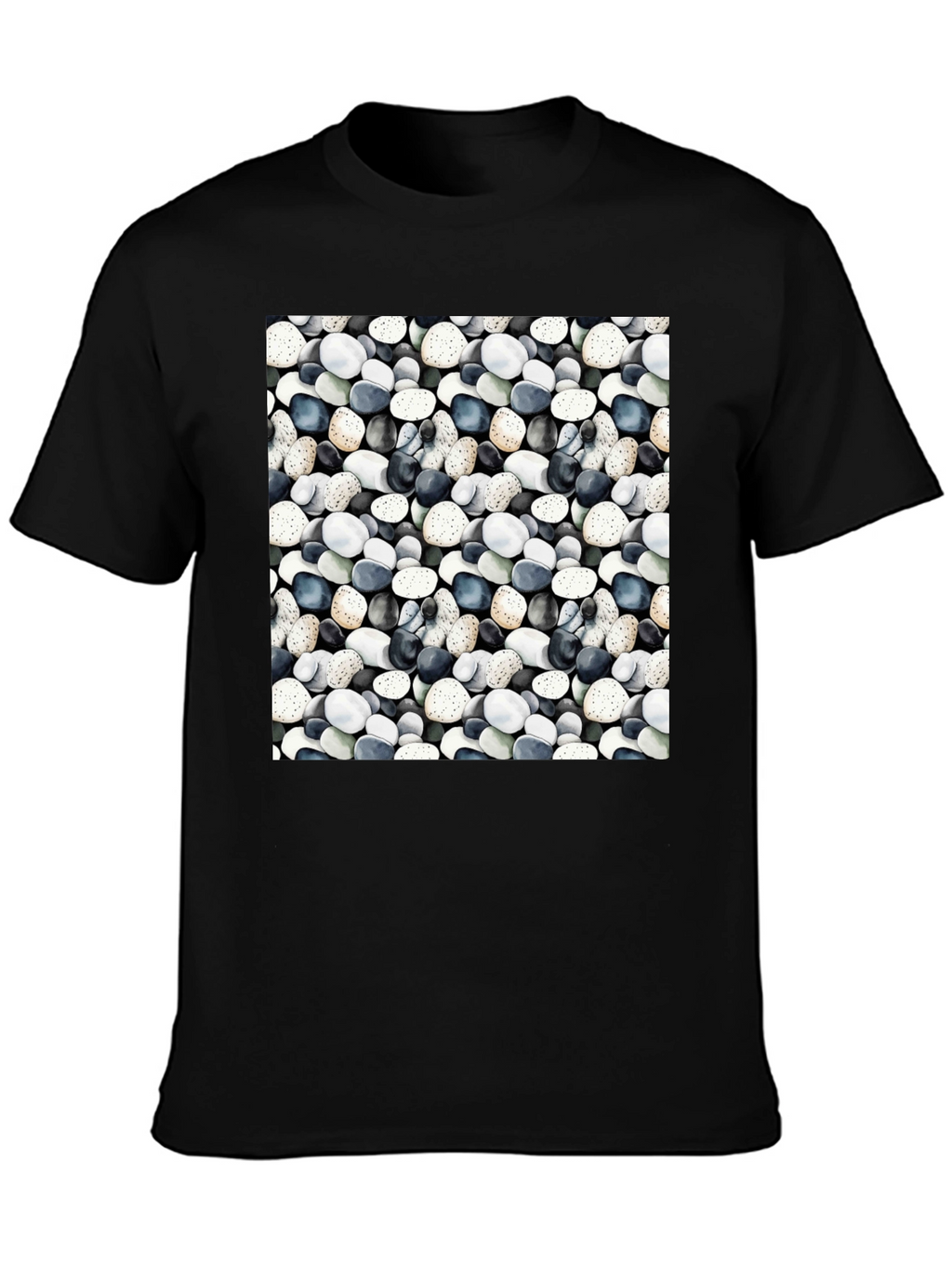 Pebble Print Black Casual Tee