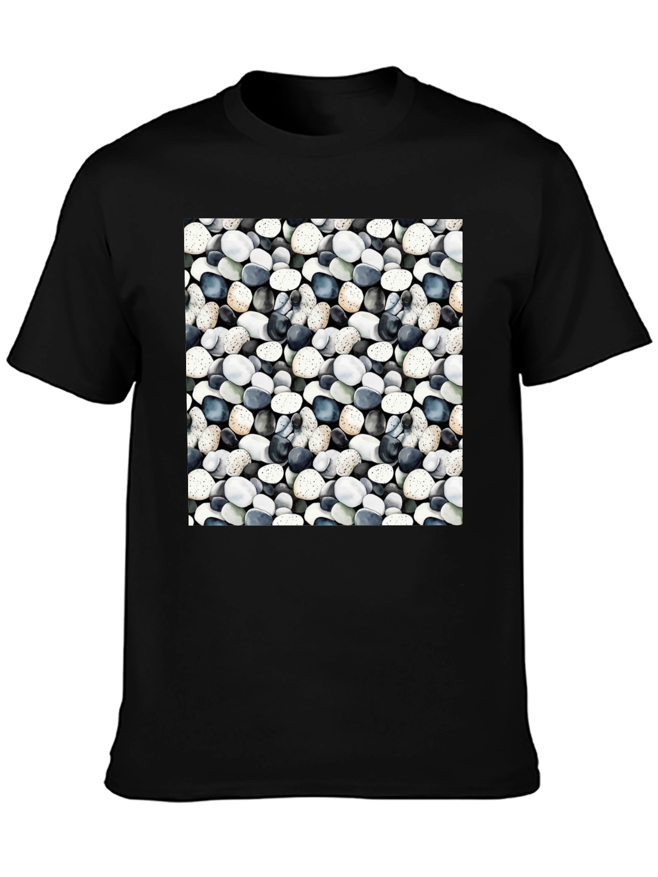Pebble Print Black Casual Tee