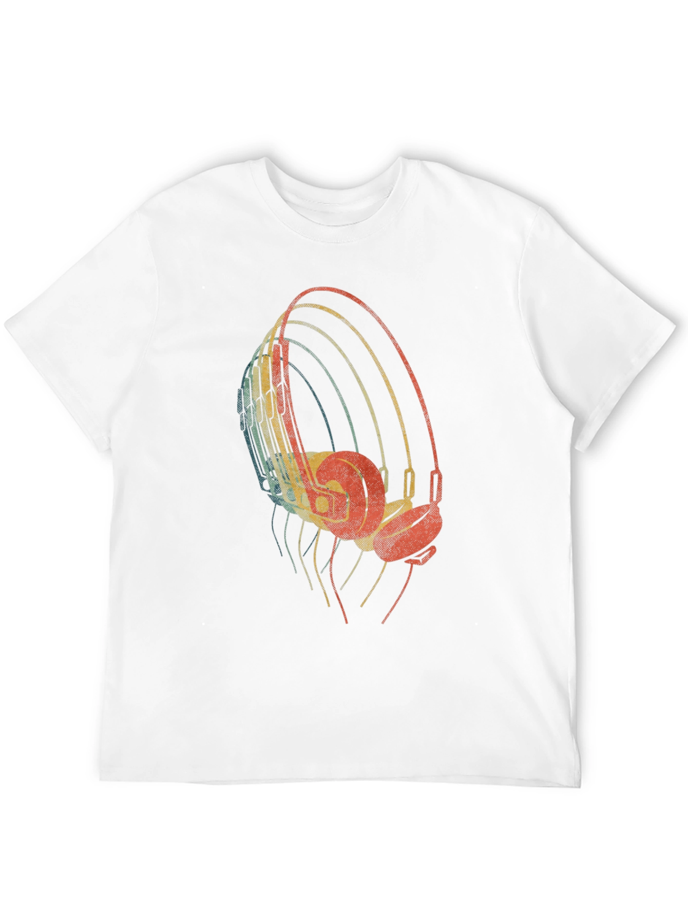 Retro Headphones Graphic Tee - Black T-Shirt