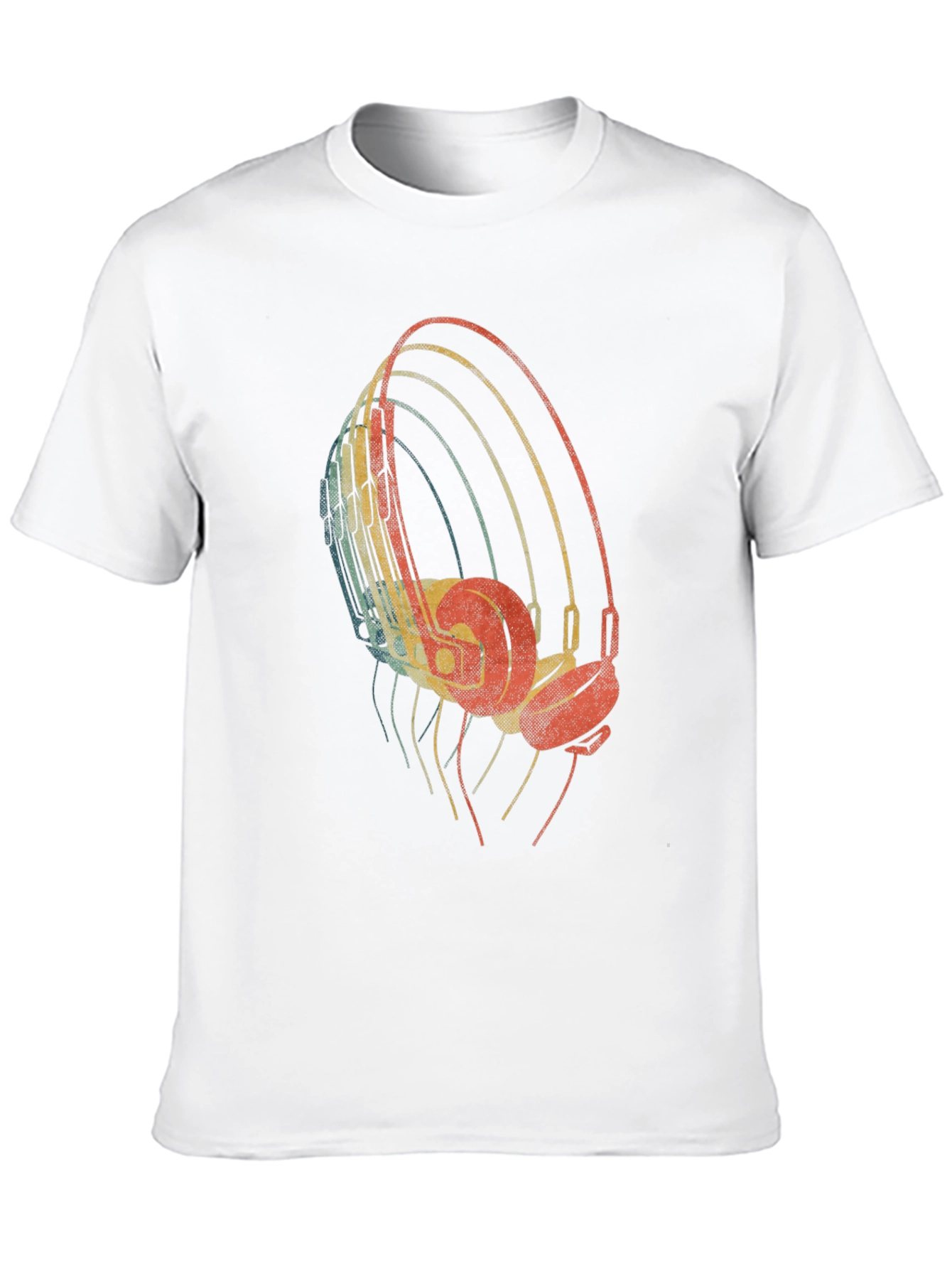 Retro Headphones Graphic Tee - Black T-Shirt