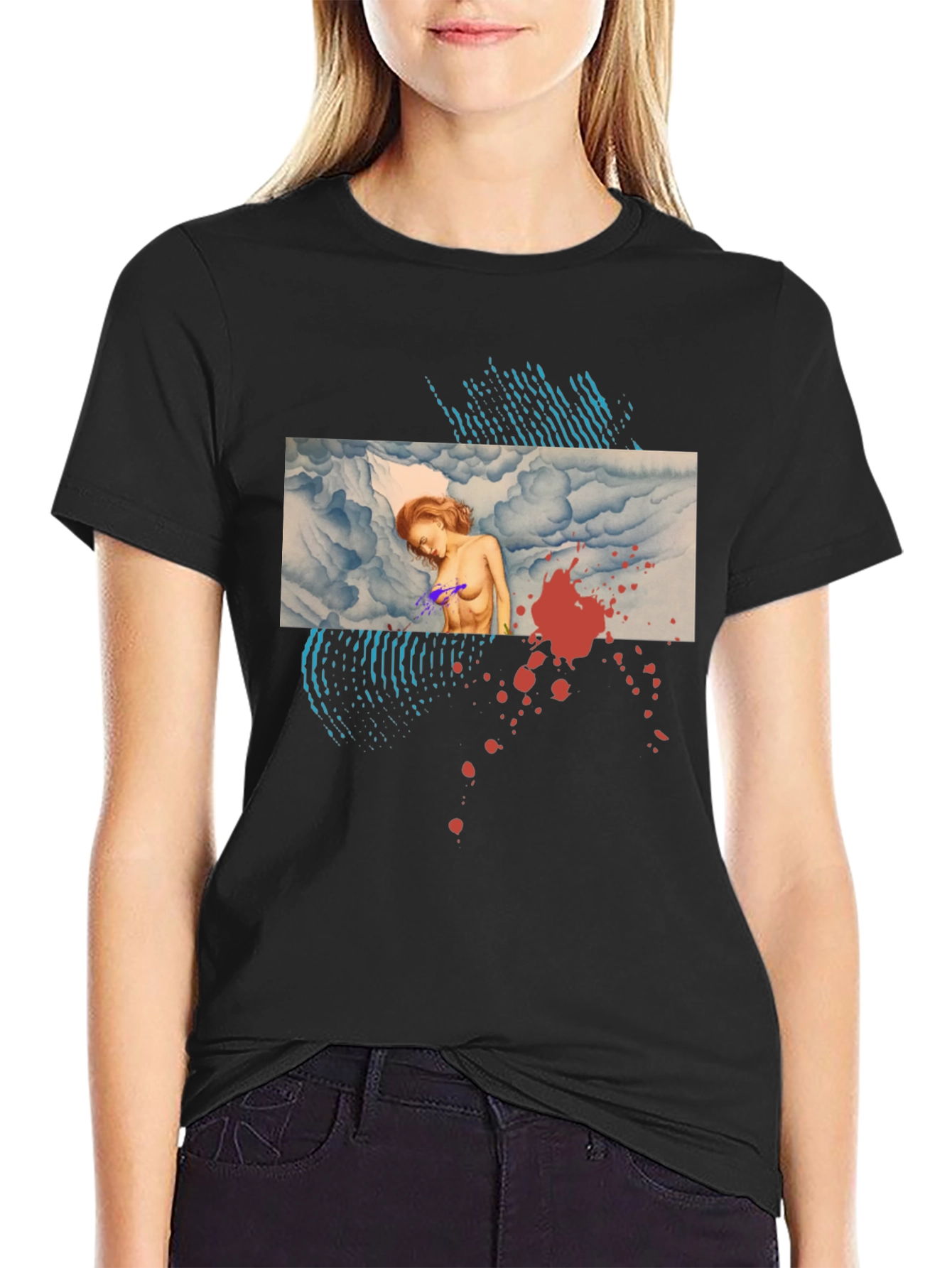 Artistic Graphic Print Tee - Unique Design