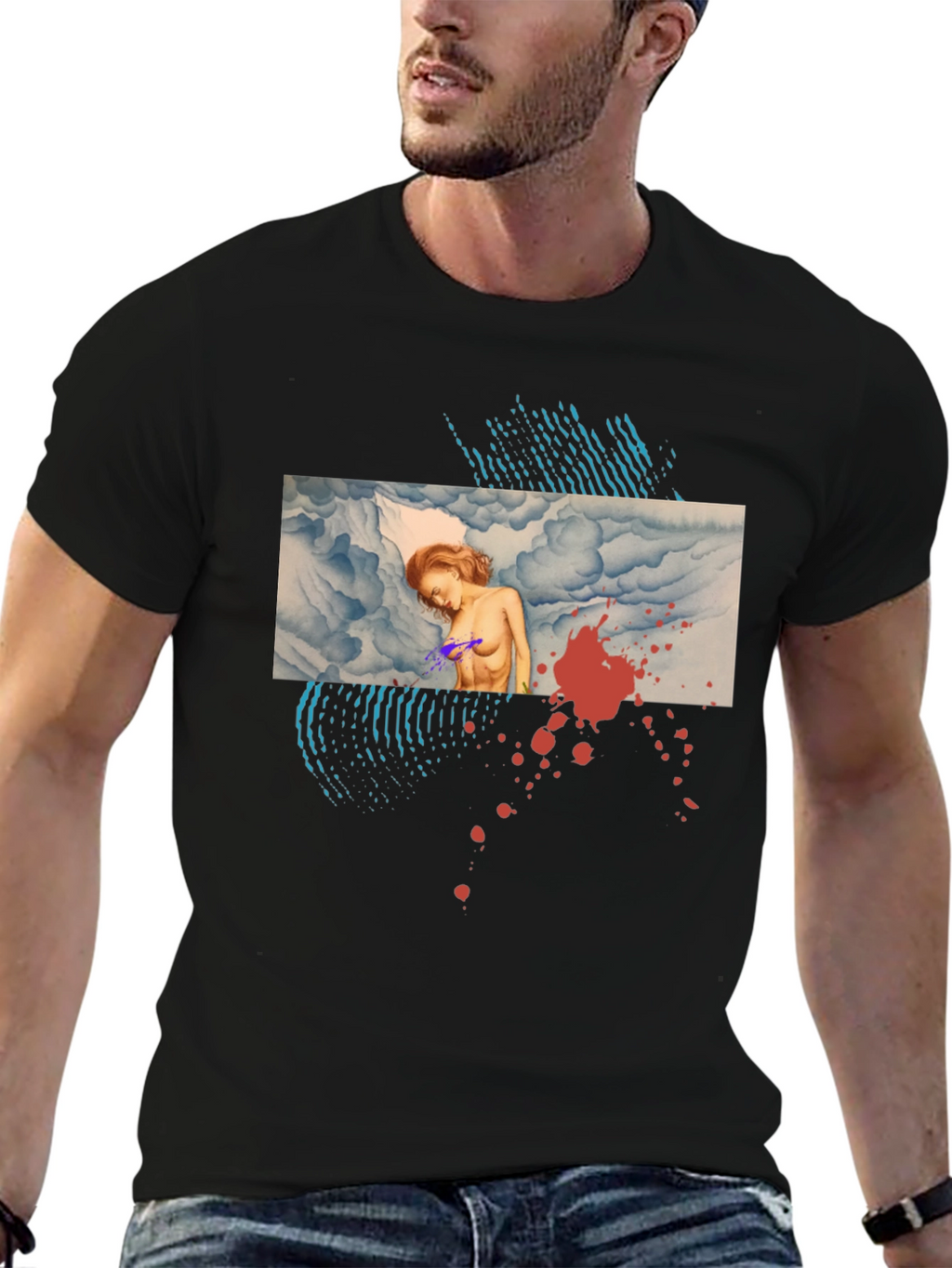 Artistic Graphic Print Tee - Unique Design
