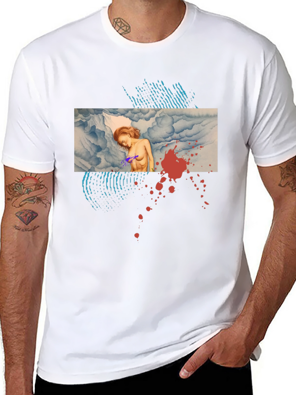 Artistic Graphic Print Tee - Unique Design