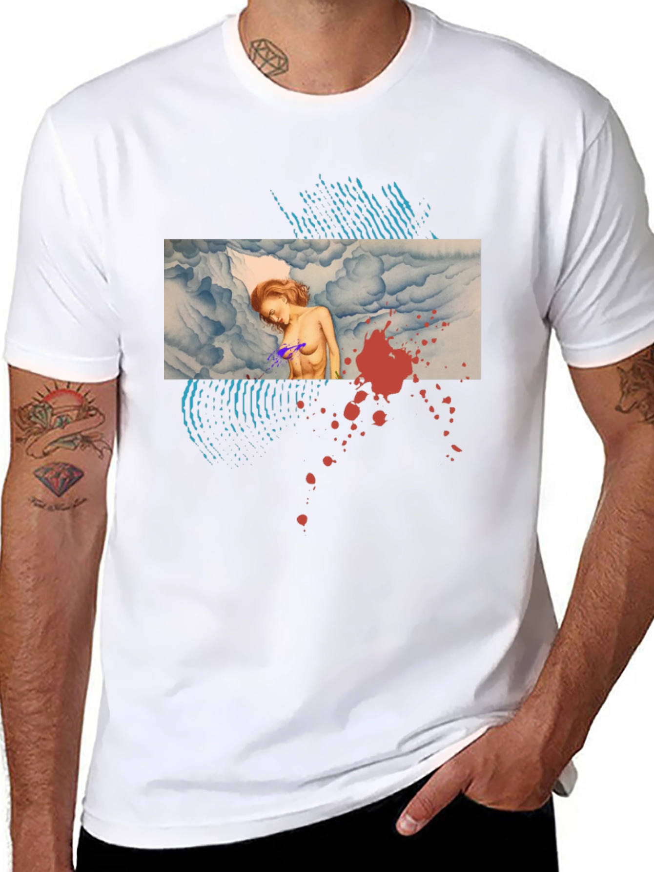 Artistic Graphic Print Tee - Unique Design
