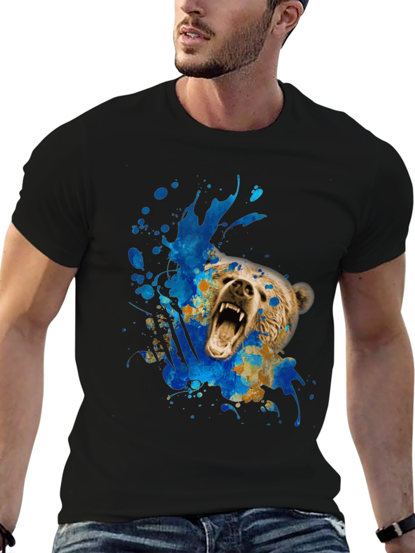 Bear Graphic Tee - Mens Black T-Shirt