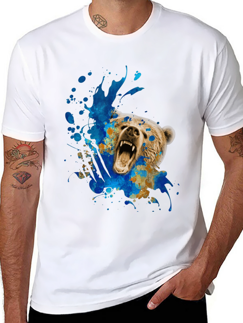 Bear Graphic Tee - Mens Black T-Shirt