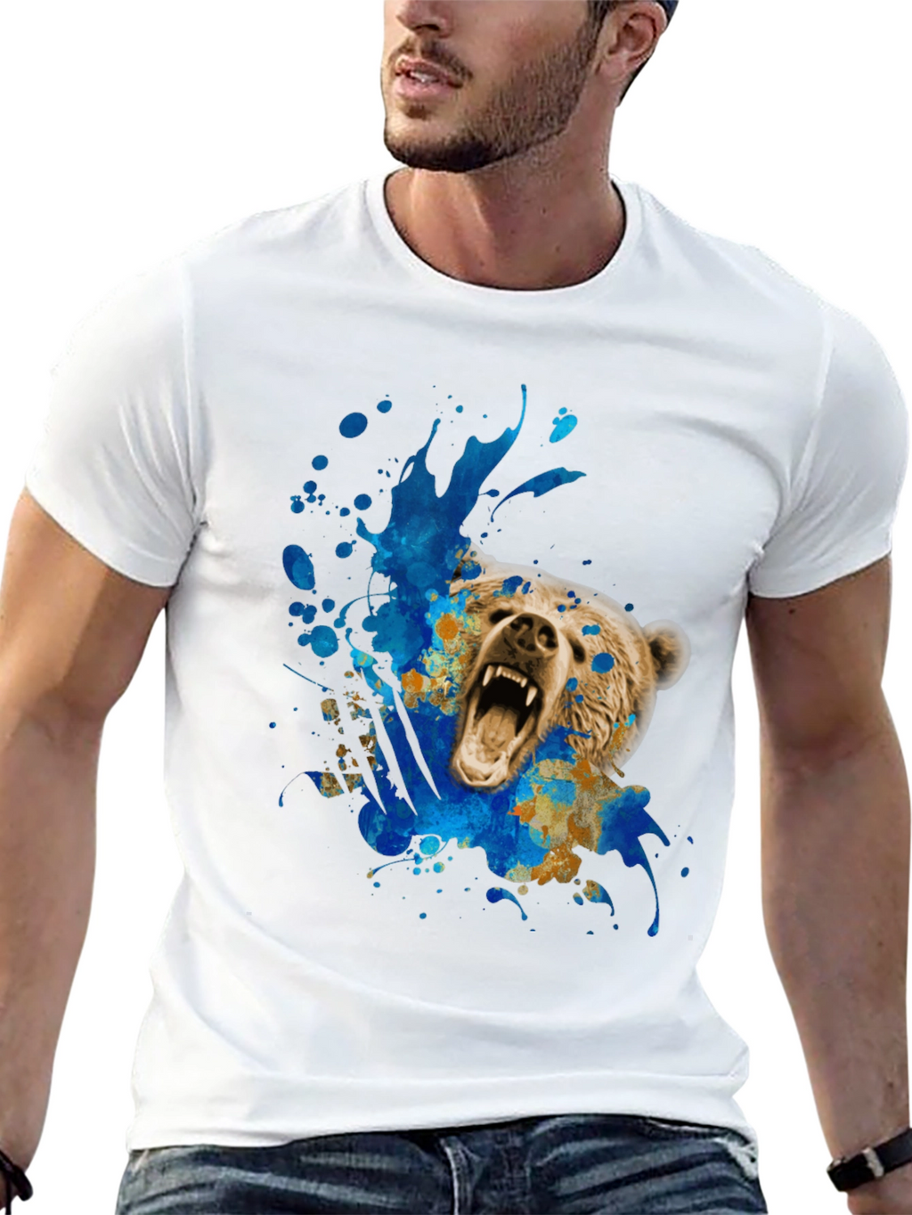 Bear Graphic Tee - Mens Black T-Shirt