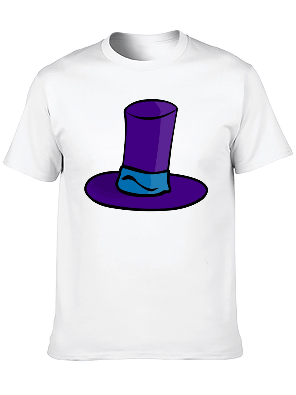 Whimsical Purple Hat Graphic Tee - Quirky Style