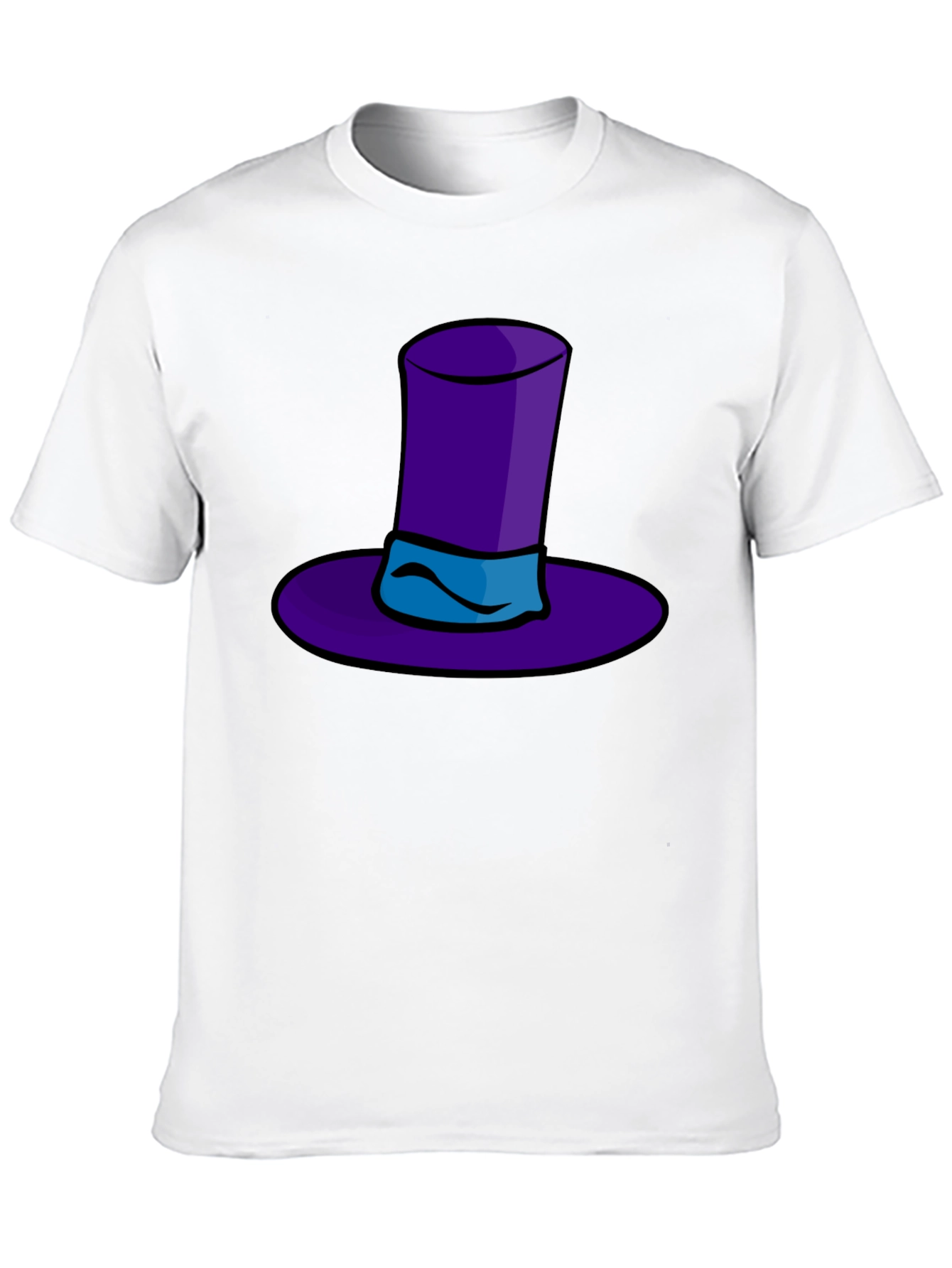 Whimsical Purple Hat Graphic Tee - Quirky Style
