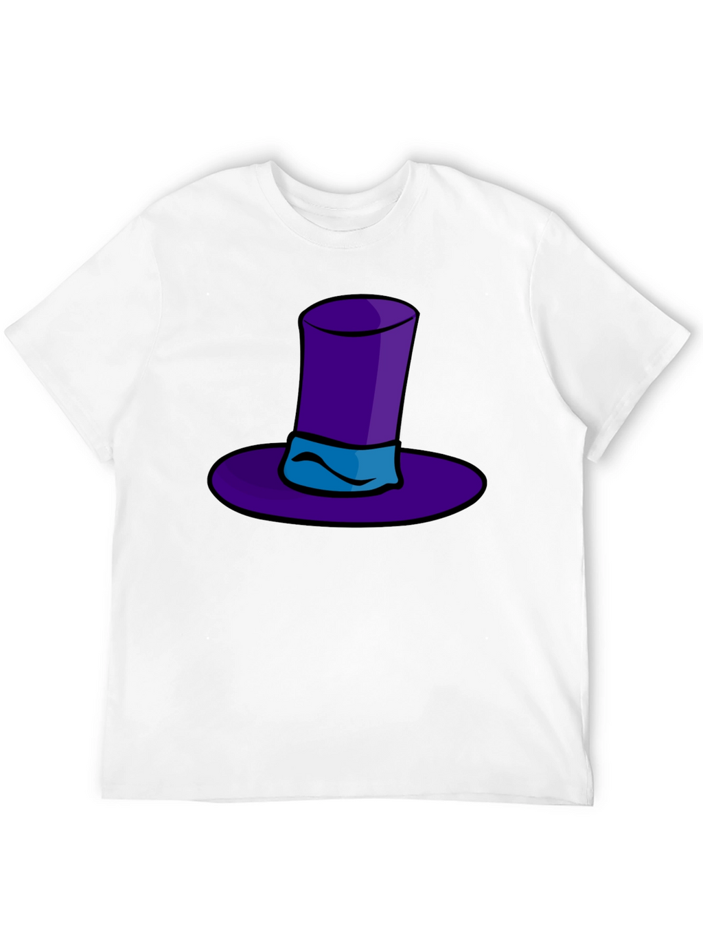 Whimsical Purple Hat Graphic Tee - Quirky Style