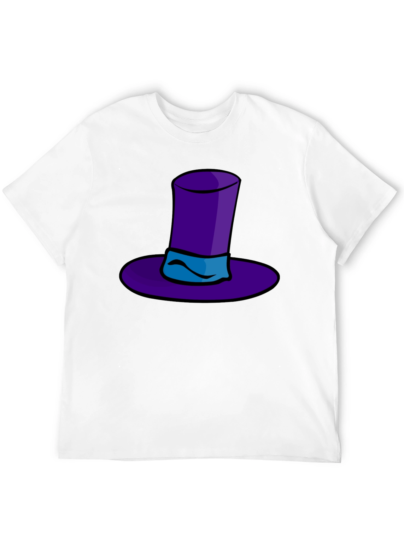Whimsical Purple Hat Graphic Tee - Quirky Style