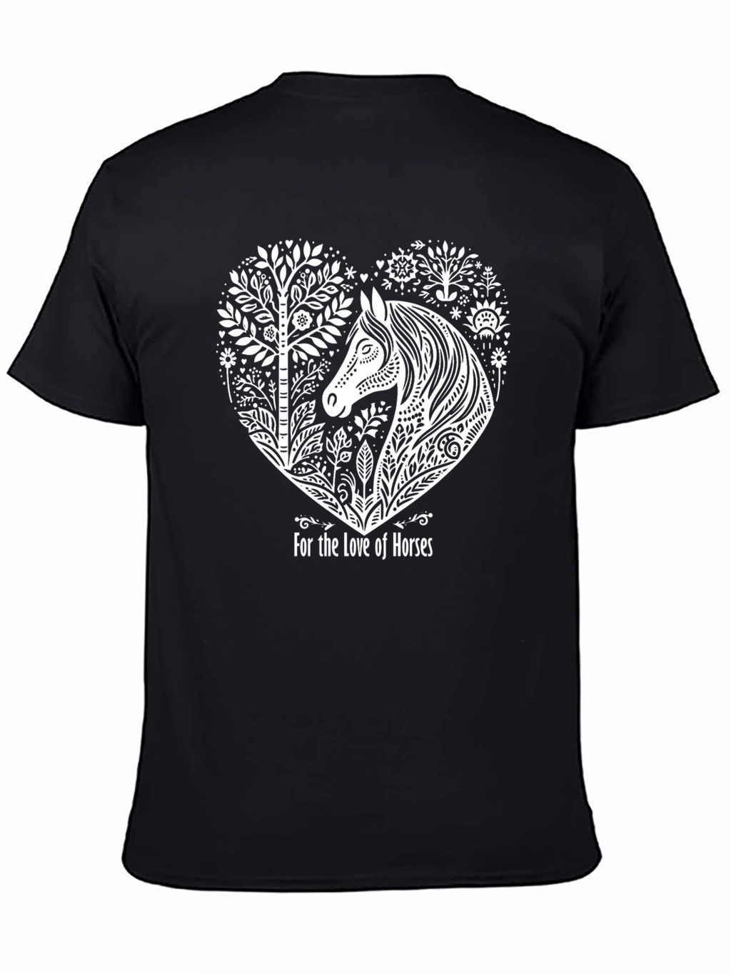 Horse Lovers Tee - Black Cotton T-Shirt