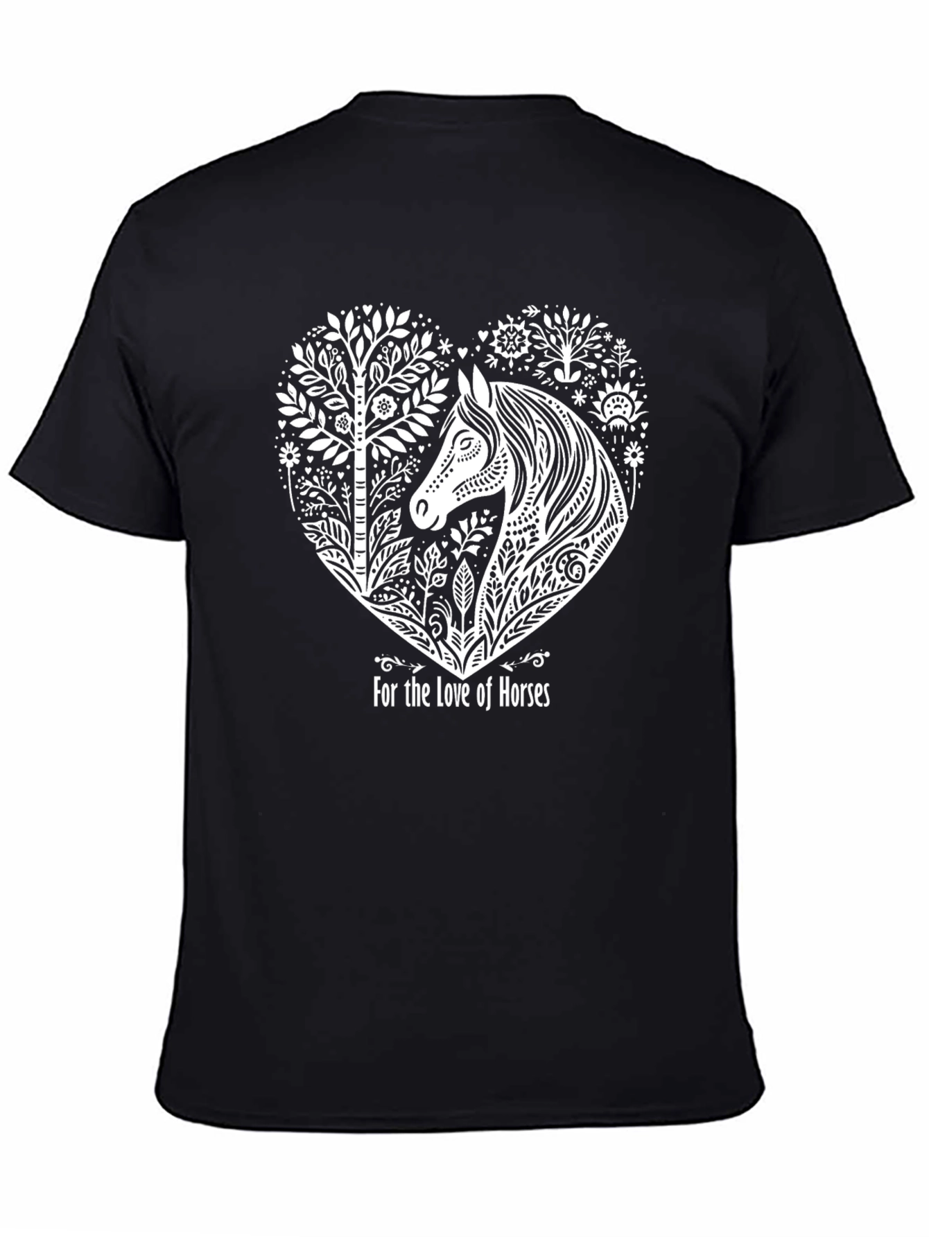 Horse Lovers Tee - Black Cotton T-Shirt