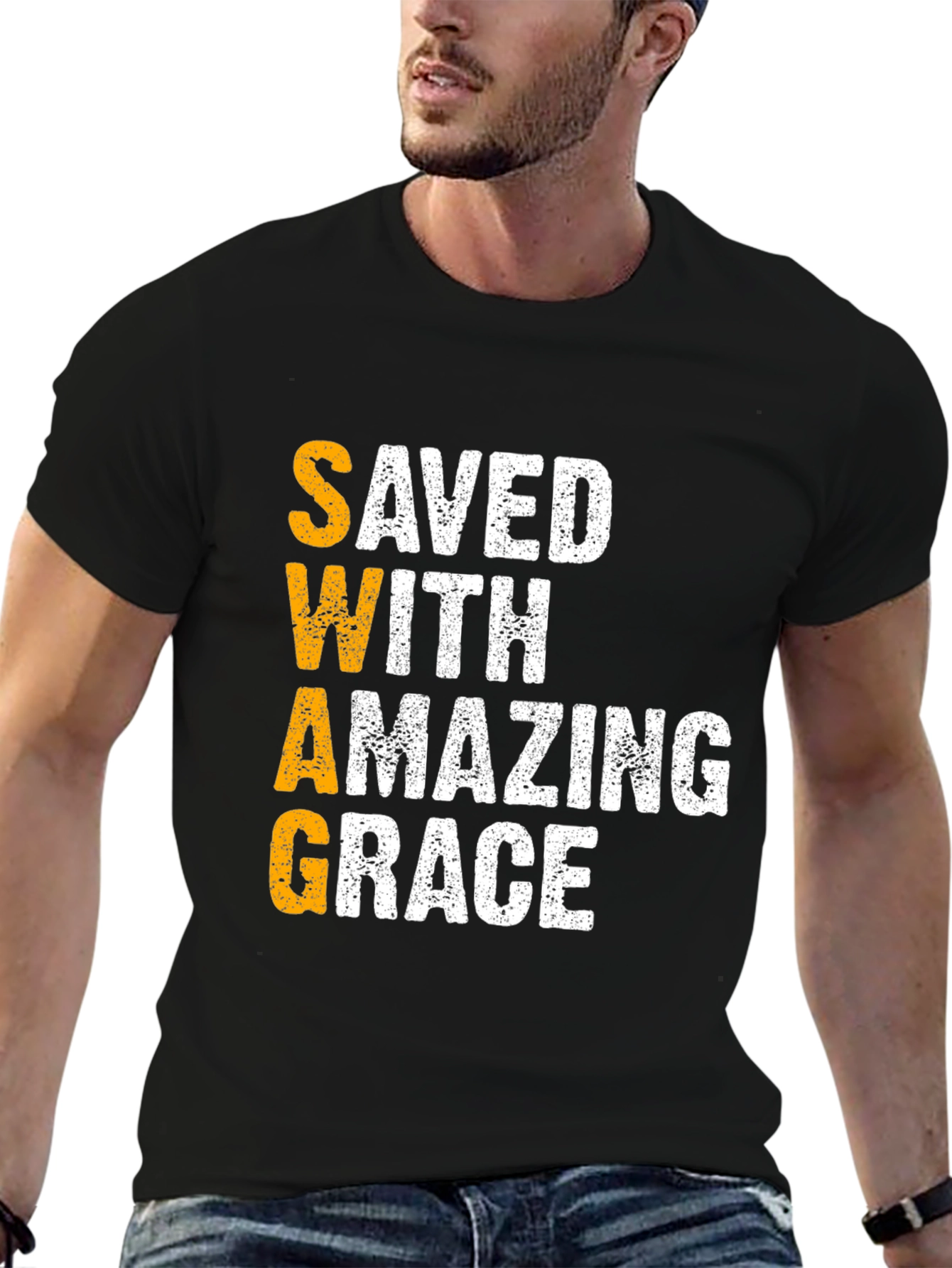 Saved With Amazing Grace Graphic Tee