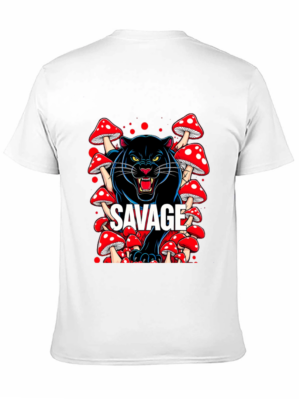 Savage Panther Mushroom Graphic T-Shirt