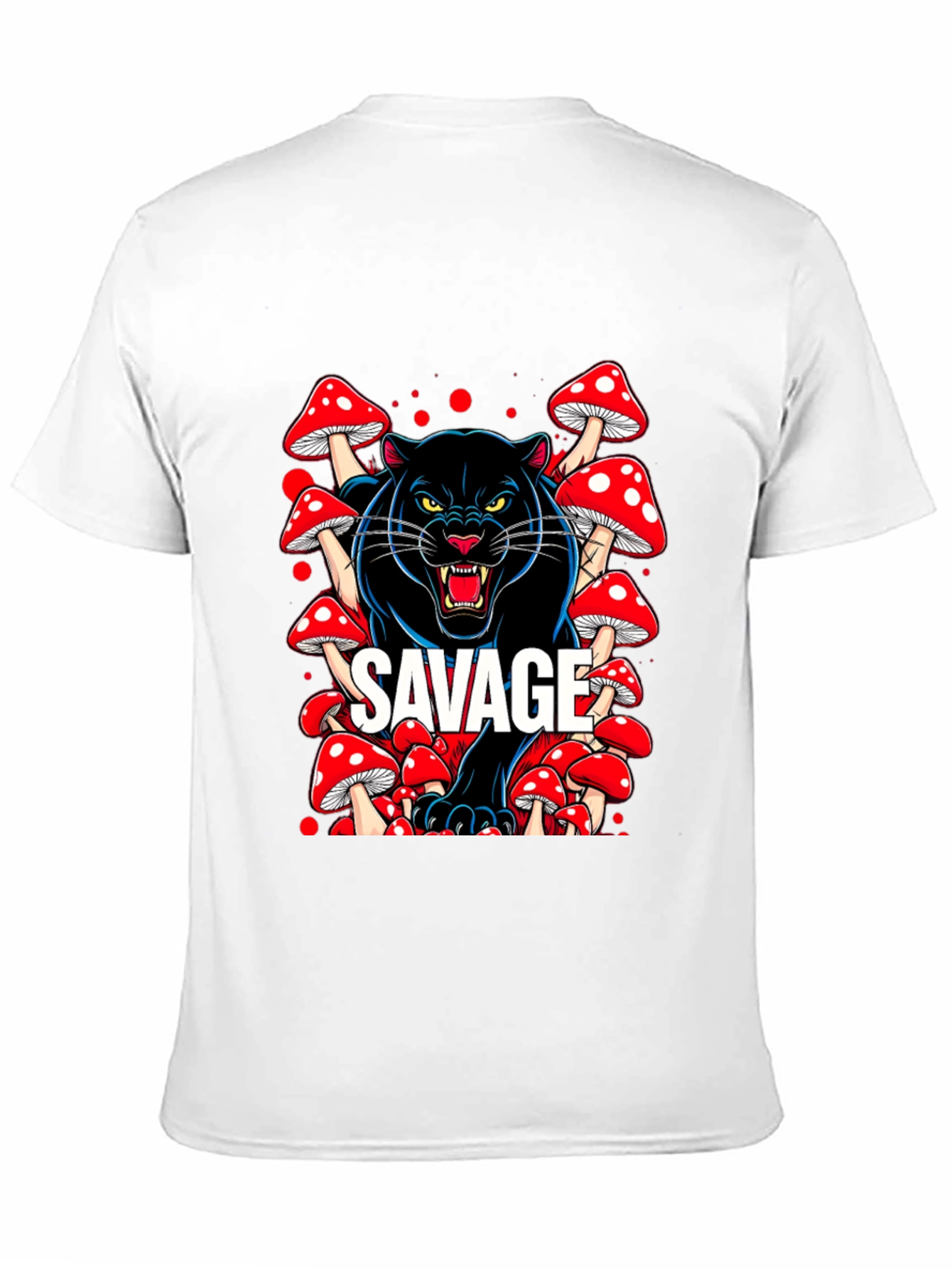 Savage Panther Mushroom Graphic T-Shirt