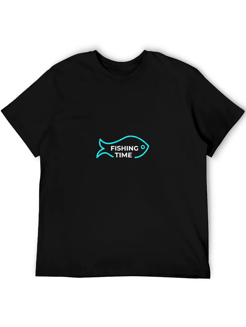 Fishing Time Graphic T-Shirt - Black