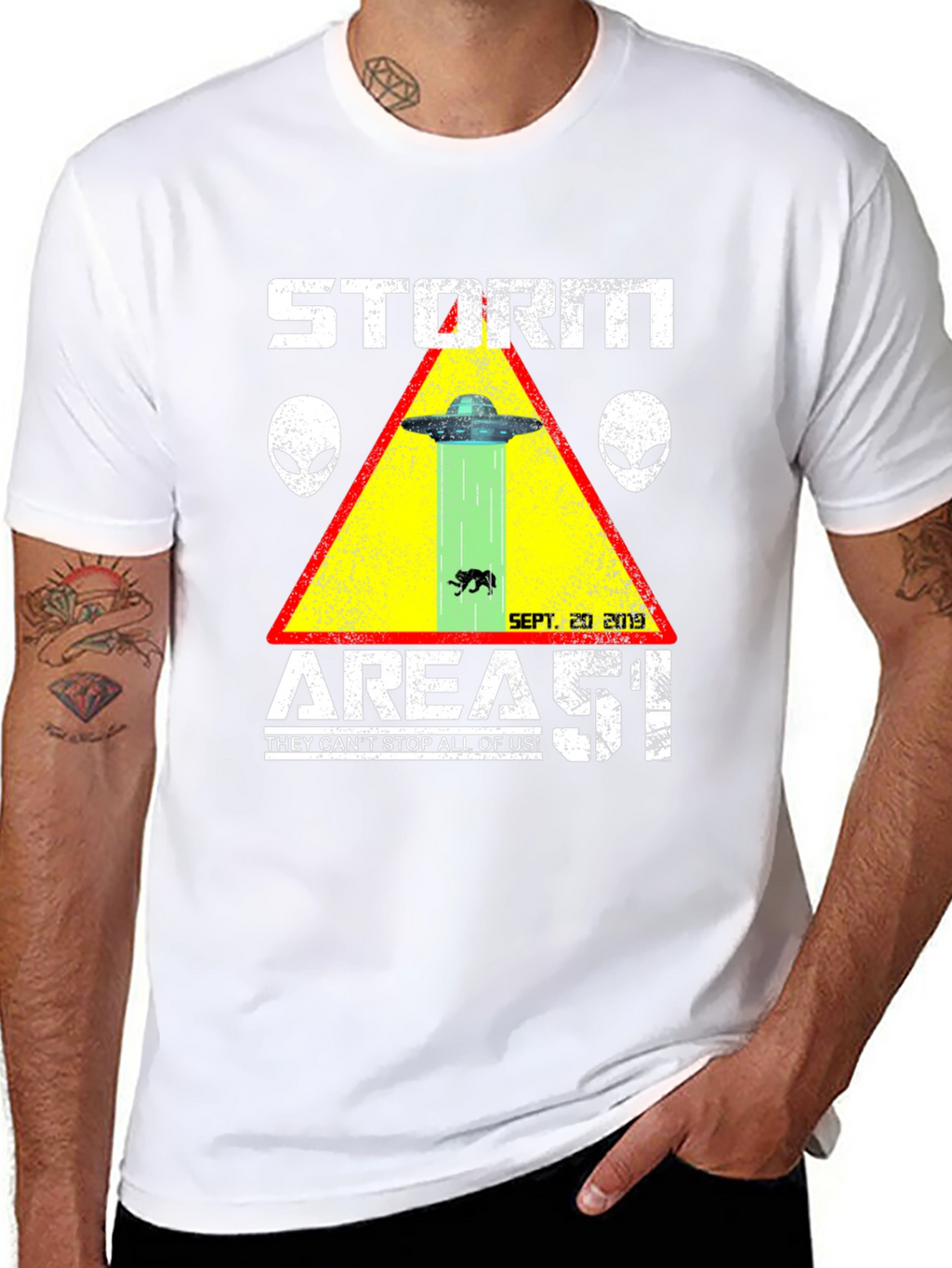 Storm Area 51 T-Shirt Alien UFO Graphic Tee