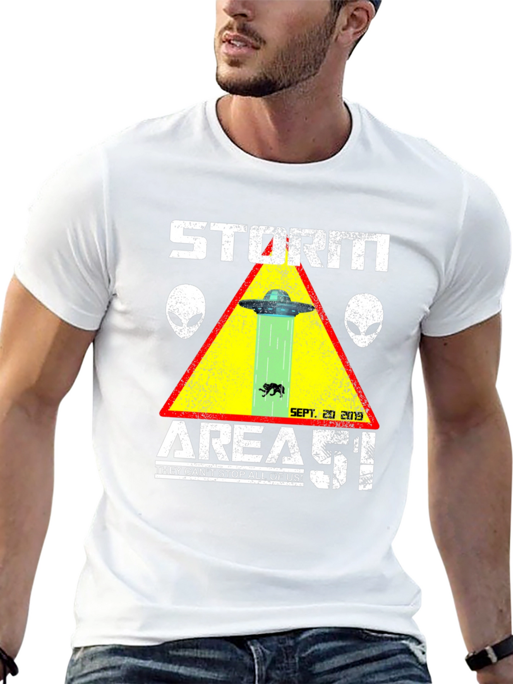 Storm Area 51 T-Shirt Alien UFO Graphic Tee