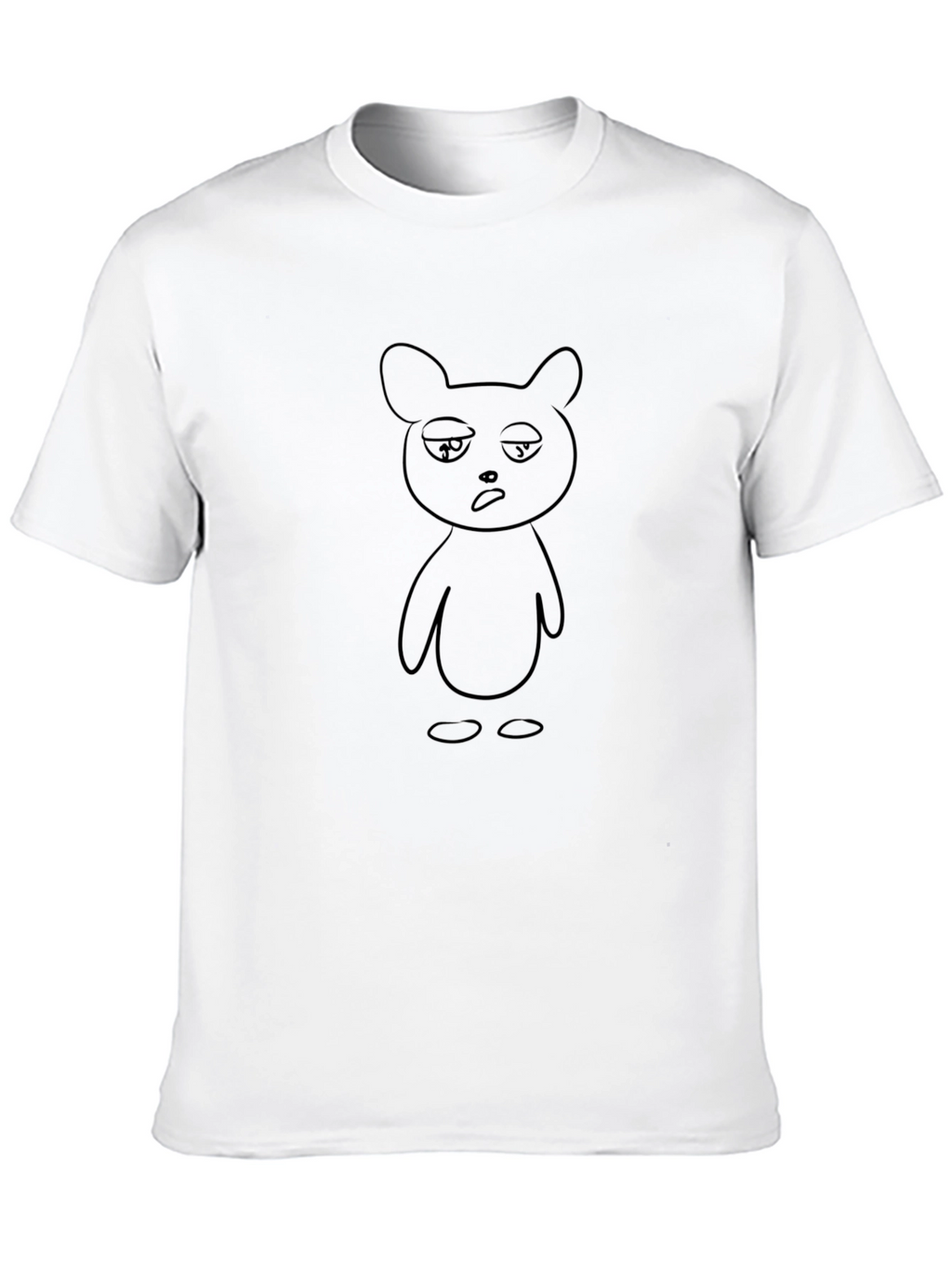 Black Graphic Tee - Bored Bear Outline