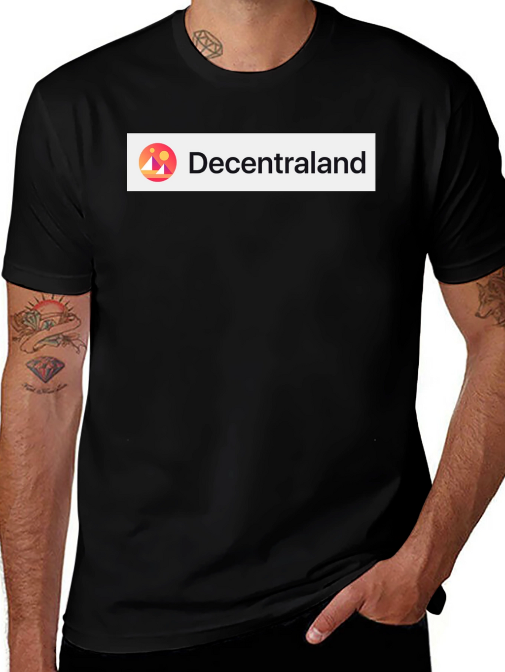 Decentraland Black Short Sleeve Graphic T-Shirt