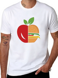 Apple Burger T-Shirt - Healthy Food Graphic Tee