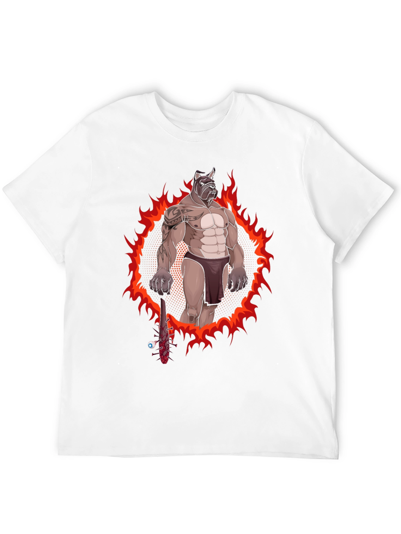 Black Graphic Tee - Dog Gladiator Design