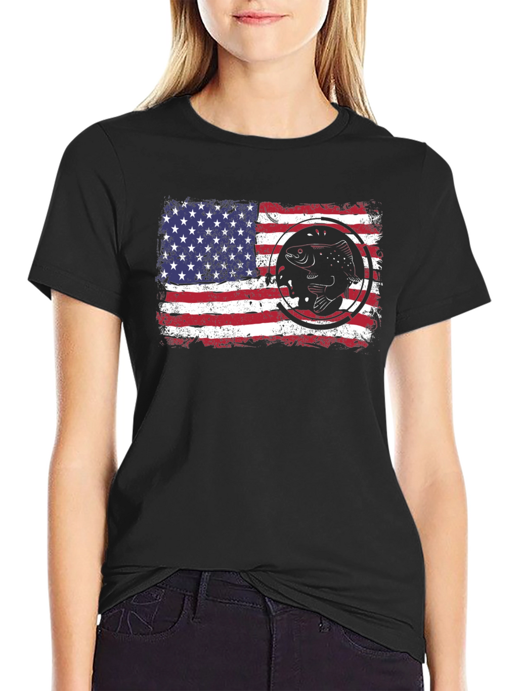 American Flag Fish Graphic Tee