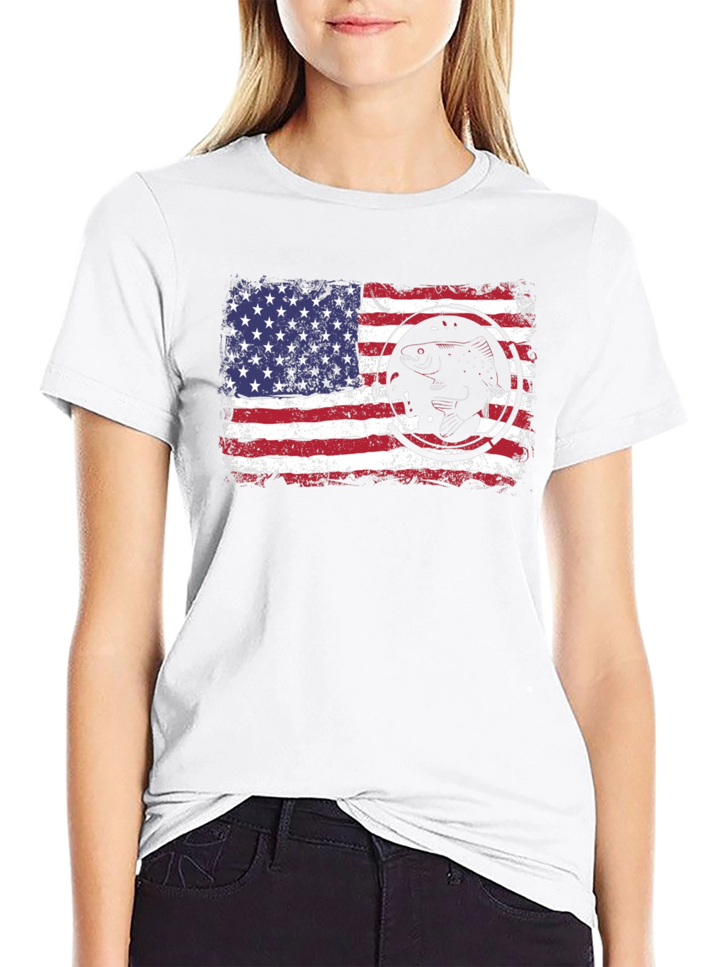 American Flag Fish Graphic Tee