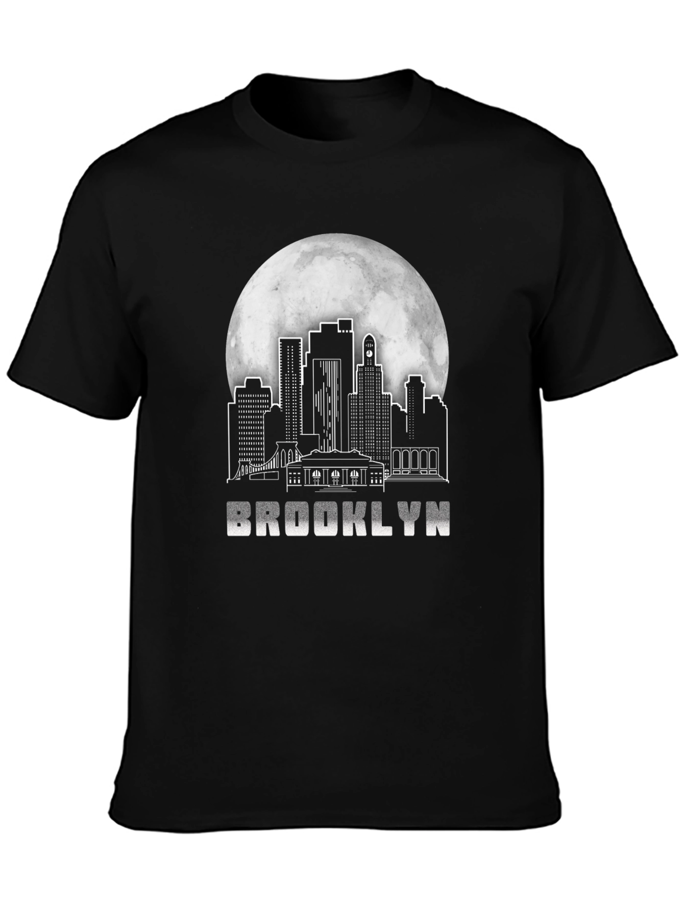 Brooklyn Skyline T-Shirt - Cityscape Moon Graphic Tee