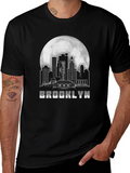 Brooklyn Skyline T-Shirt - Cityscape Moon Graphic Tee