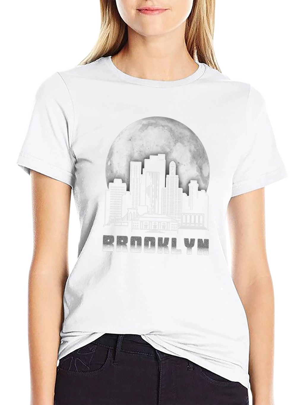 Brooklyn Skyline T-Shirt - Cityscape Moon Graphic Tee