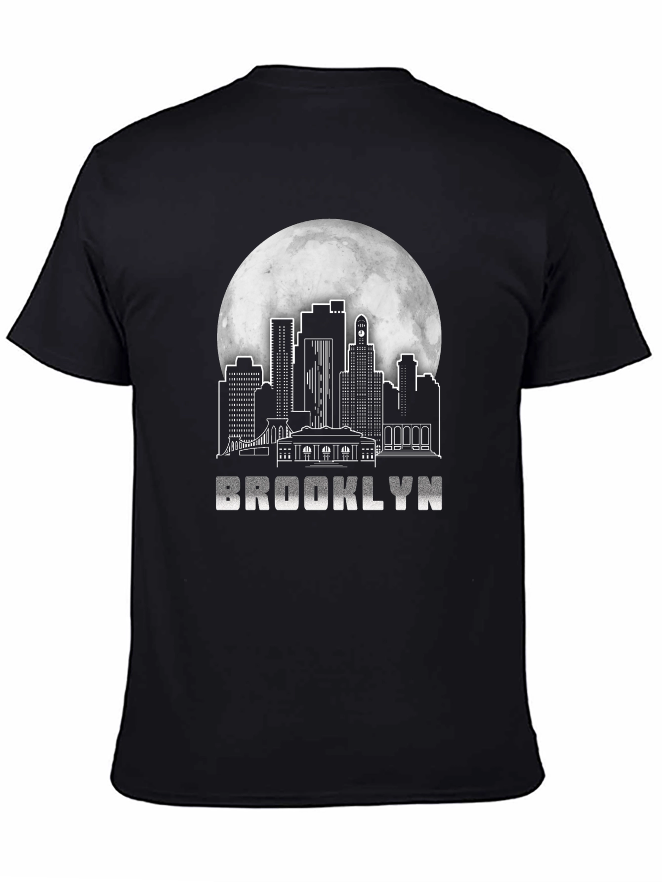 Brooklyn Skyline T-Shirt - Cityscape Moon Graphic Tee