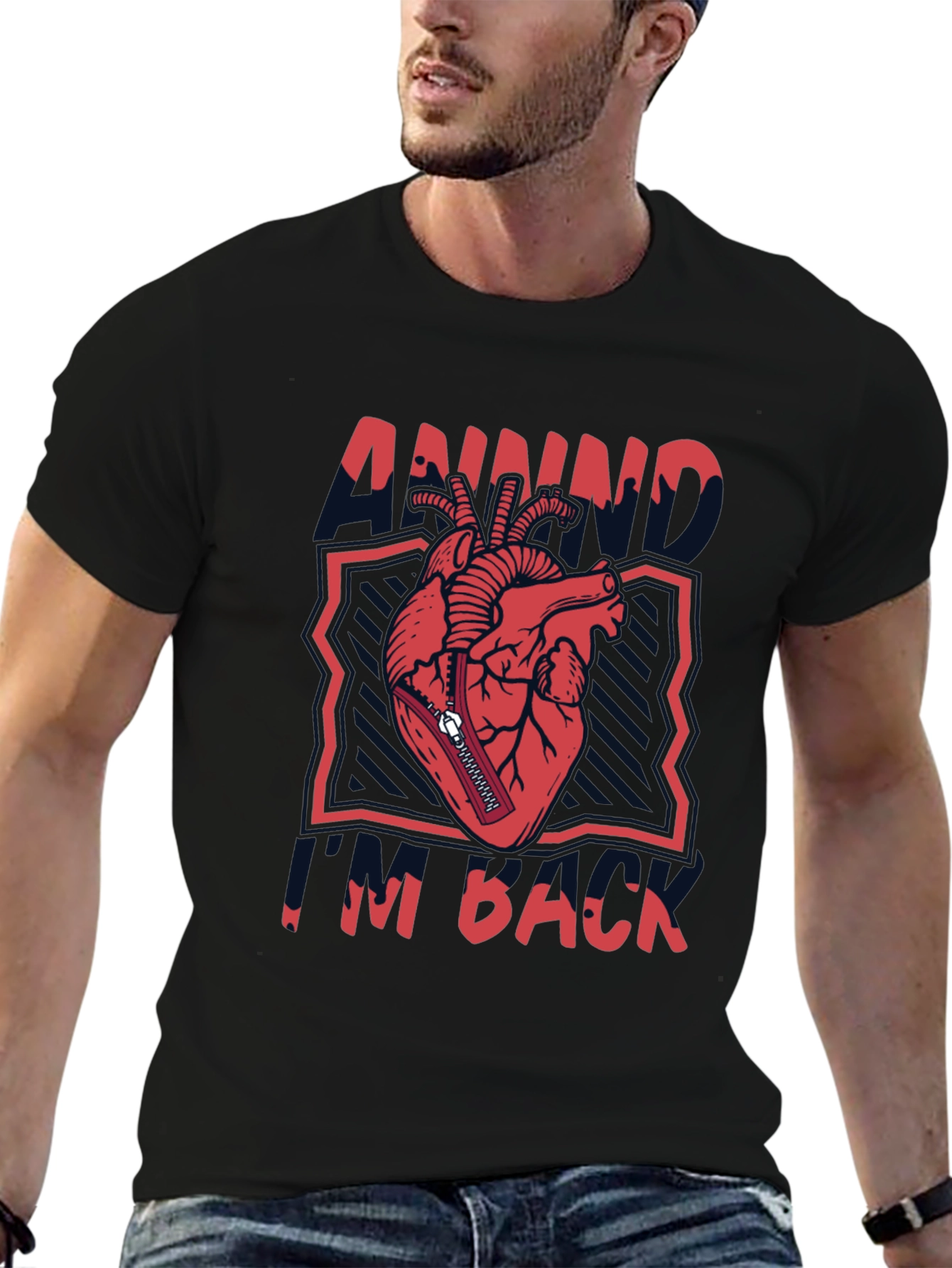 Unzip My Heart T-Shirt - Black Graphic Tee